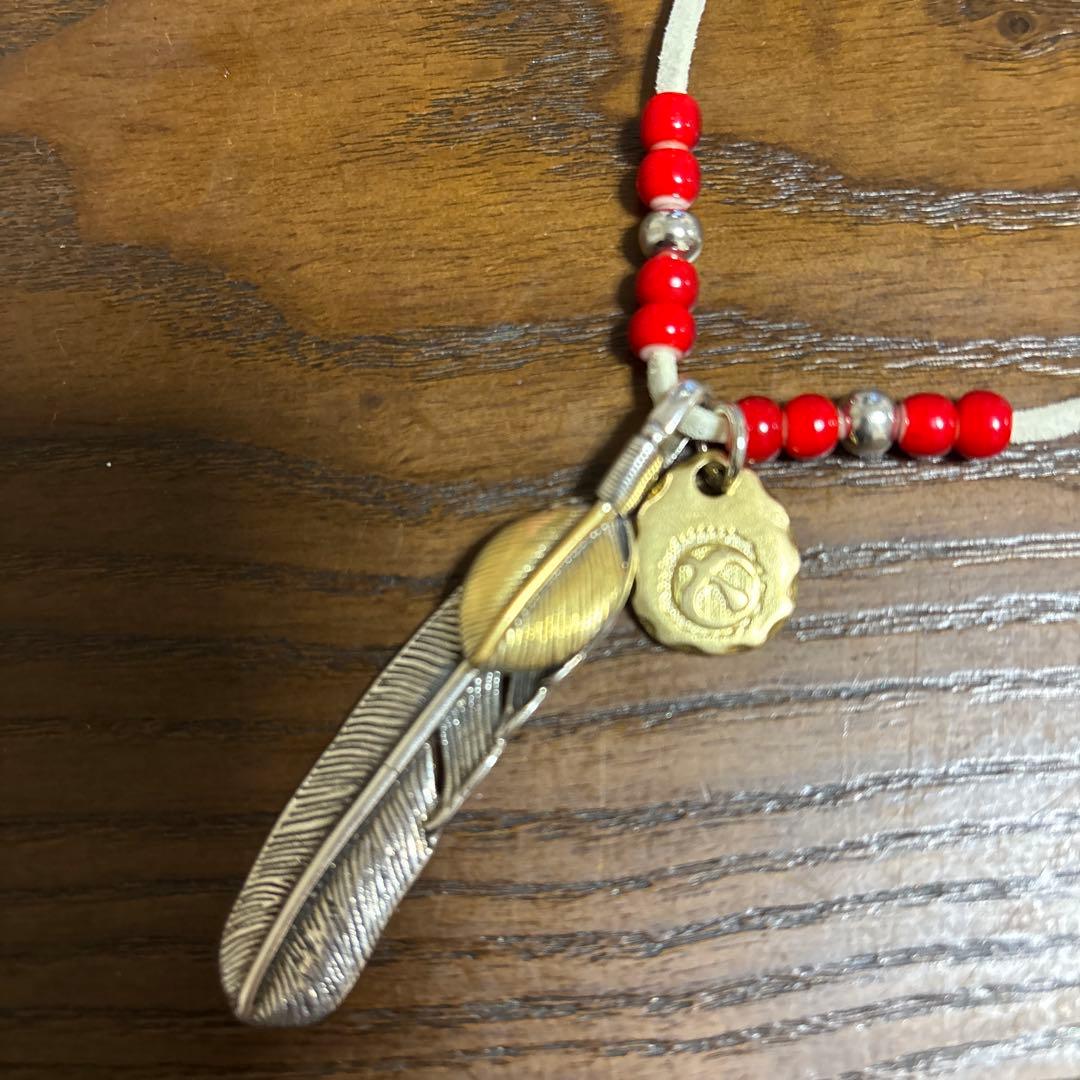 フェザーネックレス キムタク 木村拓哉 ネックレス 金メタル 特大