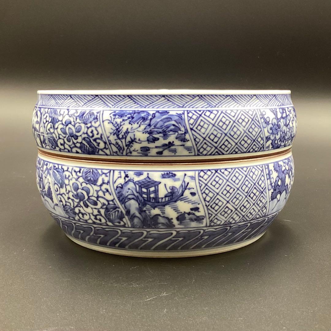 平水指　染付　祥瑞　西村徳泉作　新品　桐箱入