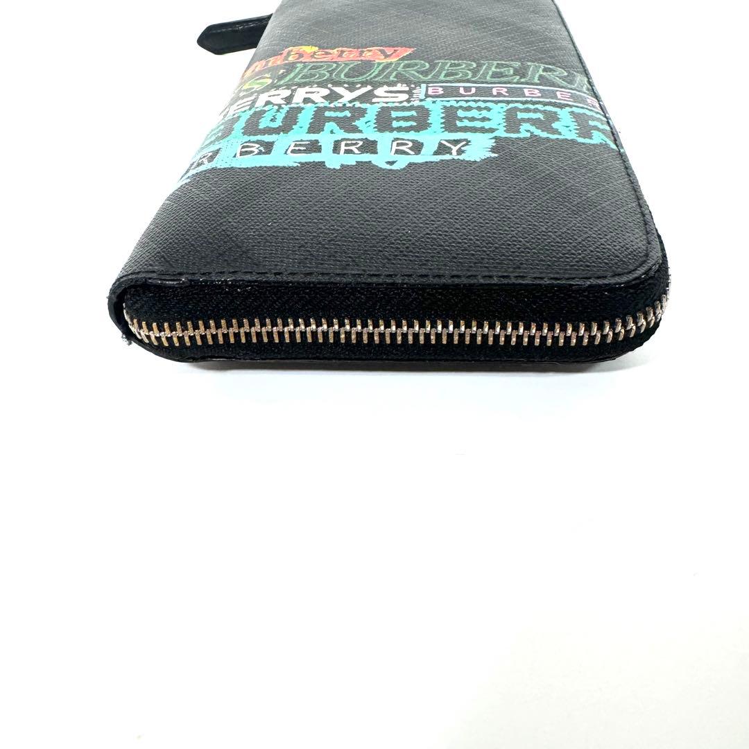 バーバリー ラウンドファスナー 長財布 オーガナイザー グラフティ 黒