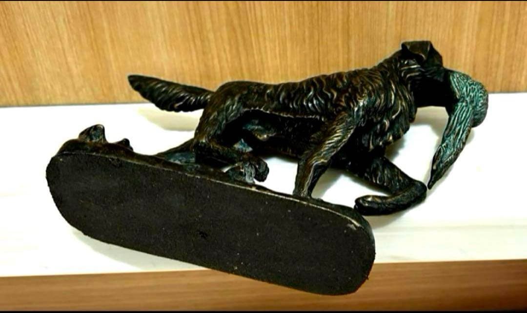 平安時代蔵出し】ゴールデンリトリバー 犬 置物 骨董品 時代物K24 純金