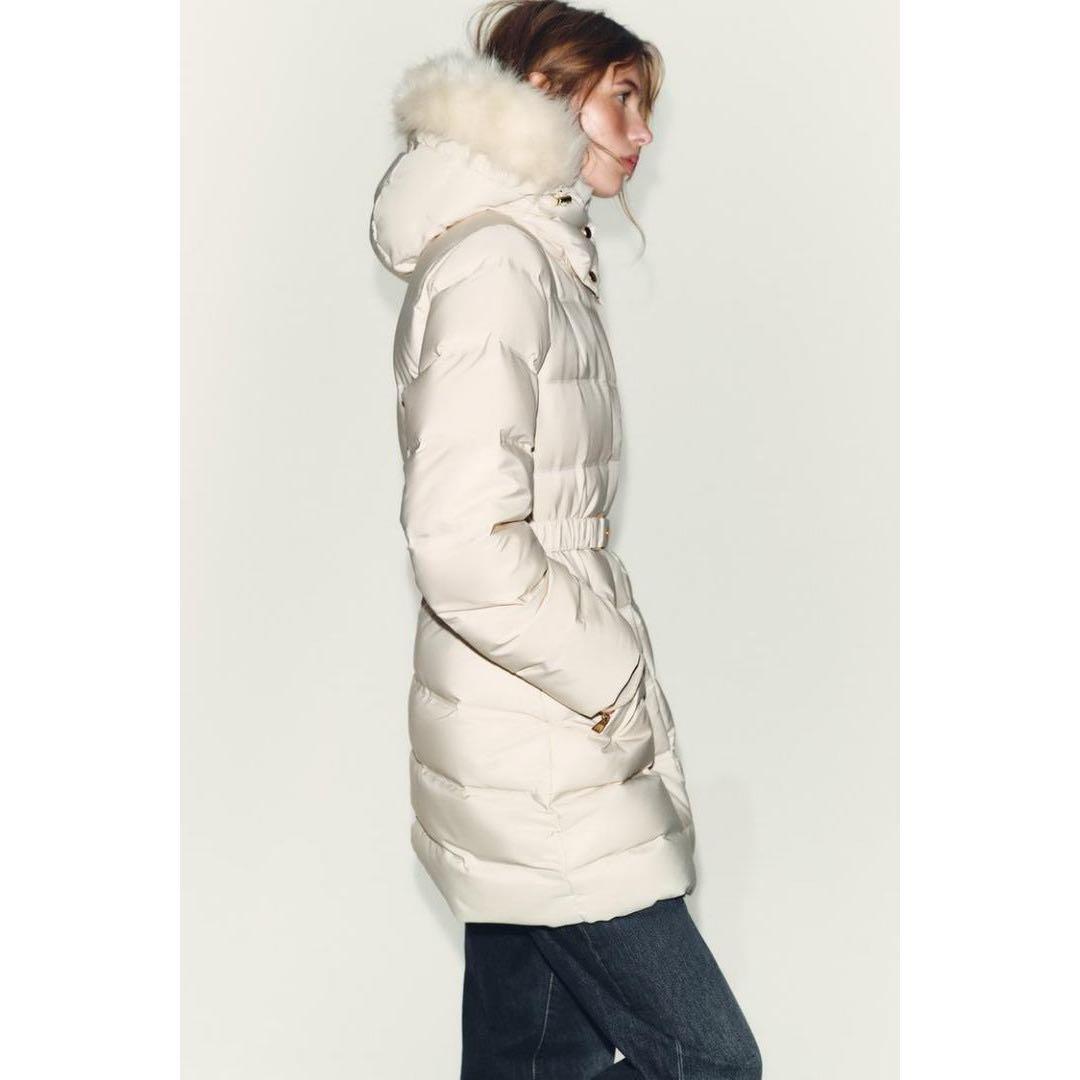 新❗️ZARA 撥水加工入りウィンドブレーカーフード付きダウン