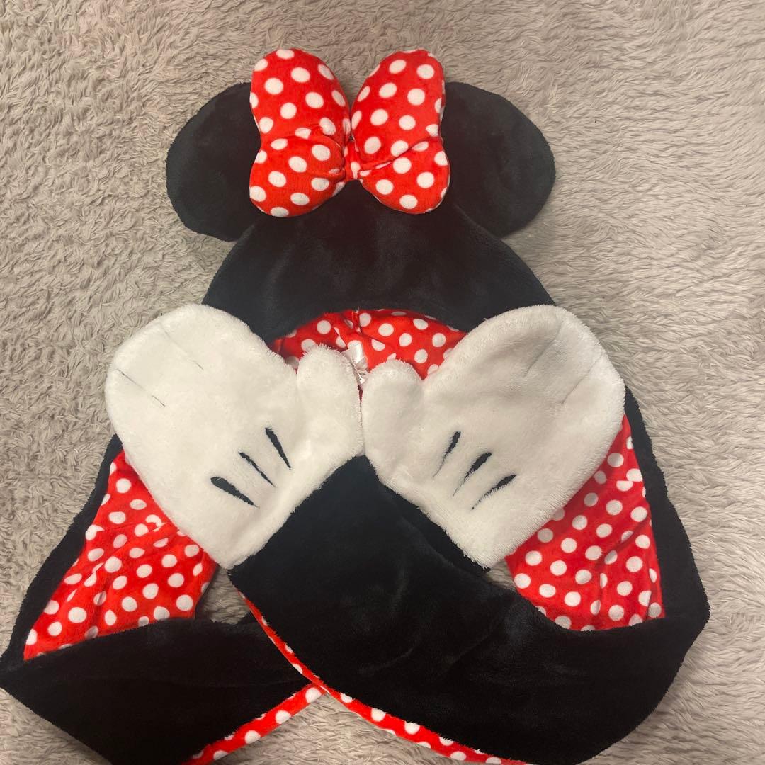 ディズニー　ミニー　マフラーキャップ ディズニー ファンキャップ マフラーキャップ ディズニーミニーファン