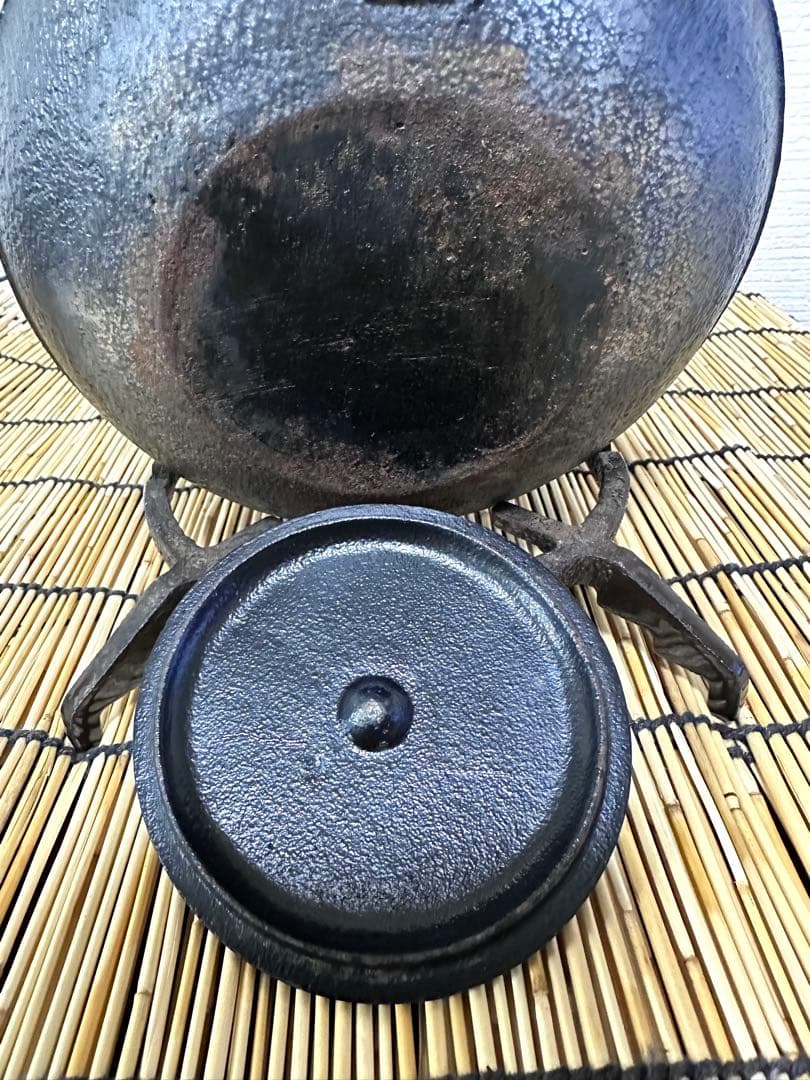 USED品 南部池永造 15型アラレ 南部鉄瓶 南部鉄器 調理器具 鉄瓶