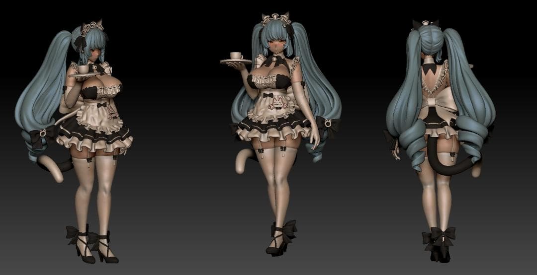 28cm 未塗装未組立 ガレージキット 勝利の女神：NIKKE メイド マスト