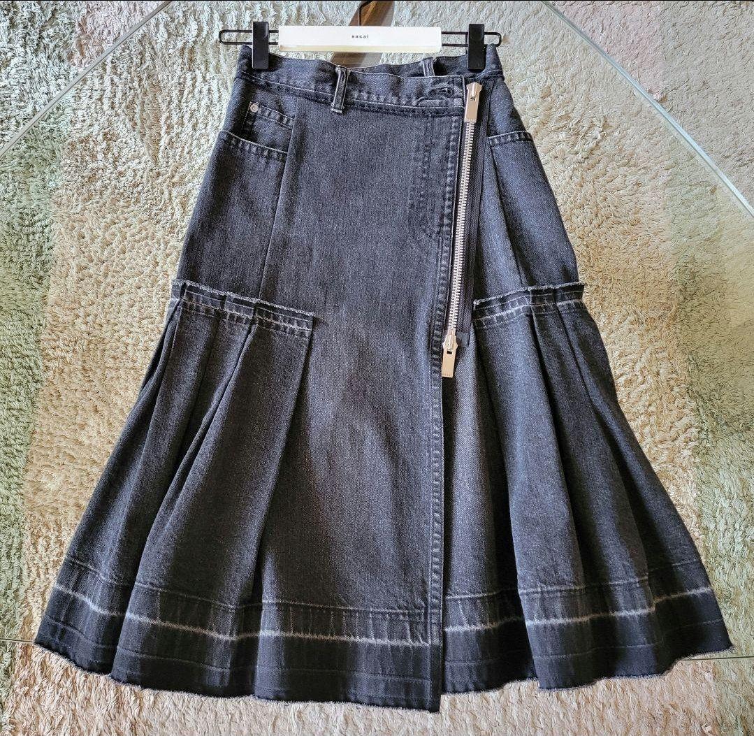 《専用》sacai マーメイド デニム ジップスカート ブラック サイズ1