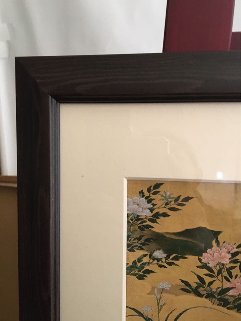 四季草花図　印刷画　日本画 フレーム　額装　額縁
