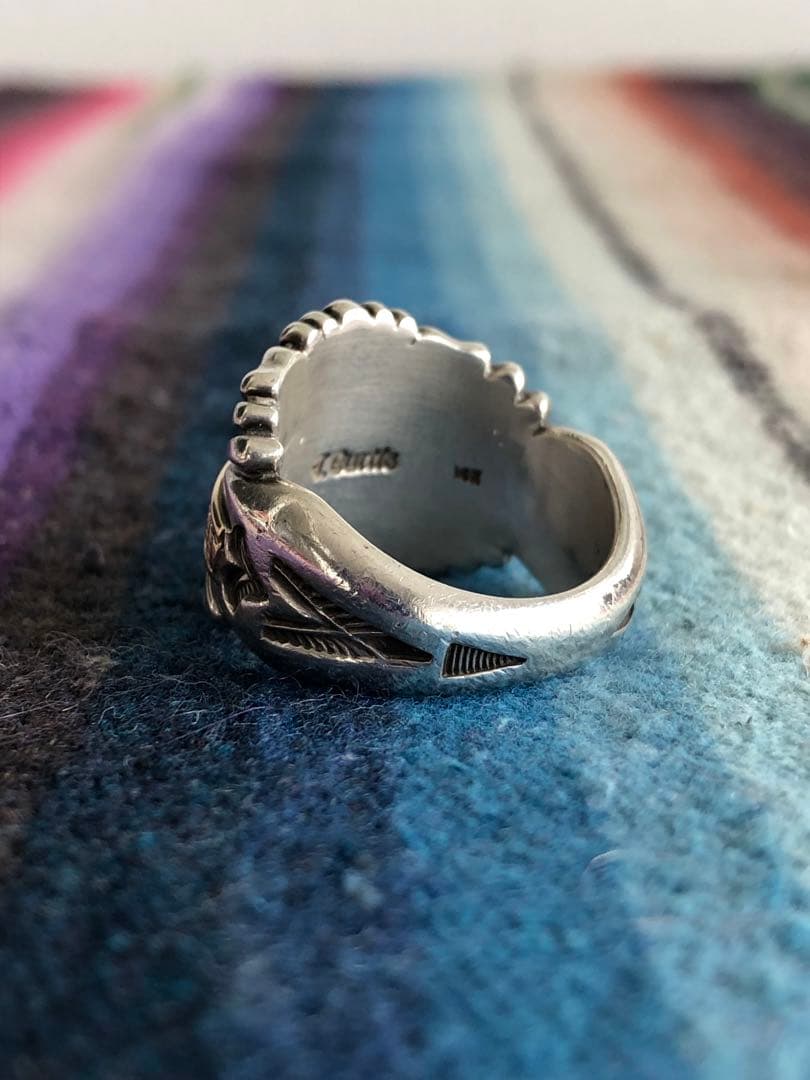 ナバホ 巨匠 トーマスカーティス サンバースト 14K×シルバーリング 銀