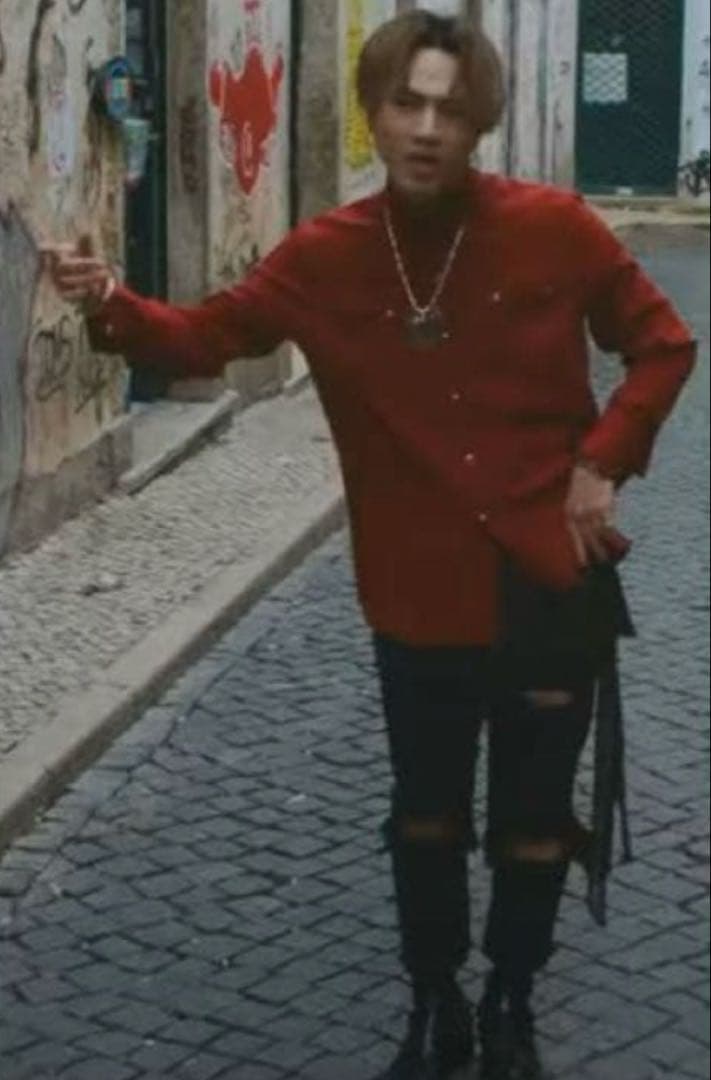 《美品》登坂広臣着用 Saint Laurent paris 総柄 シルクシャツ