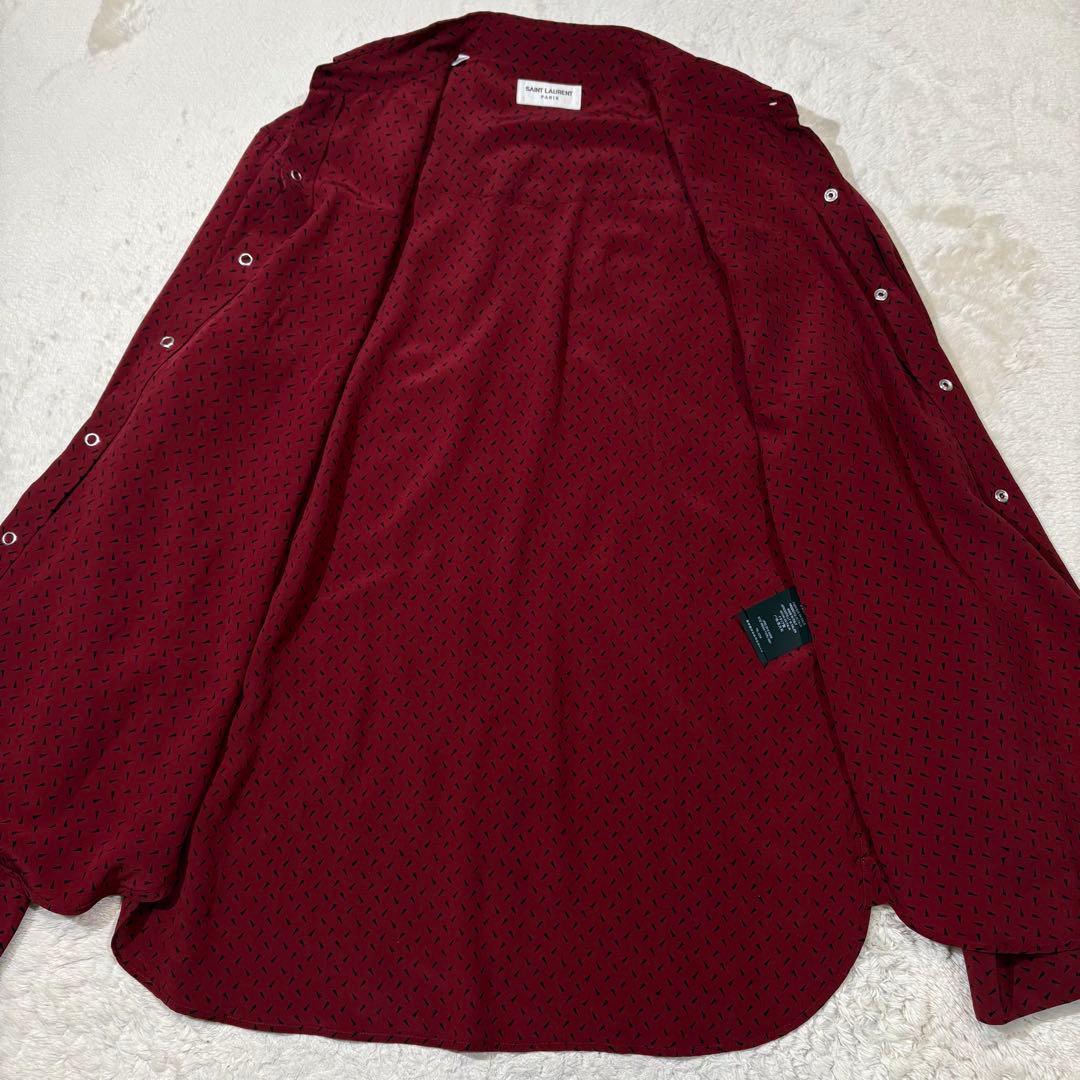 《美品》登坂広臣着用 Saint Laurent paris 総柄 シルクシャツ
