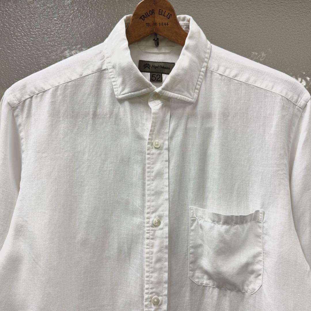 Nigel Cabourn ブリティッシュオフィサーズシャツ -リネン52白