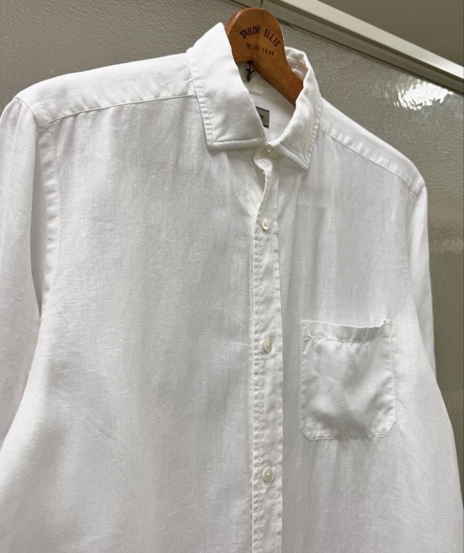 Nigel Cabourn ブリティッシュオフィサーズシャツ -リネン52白