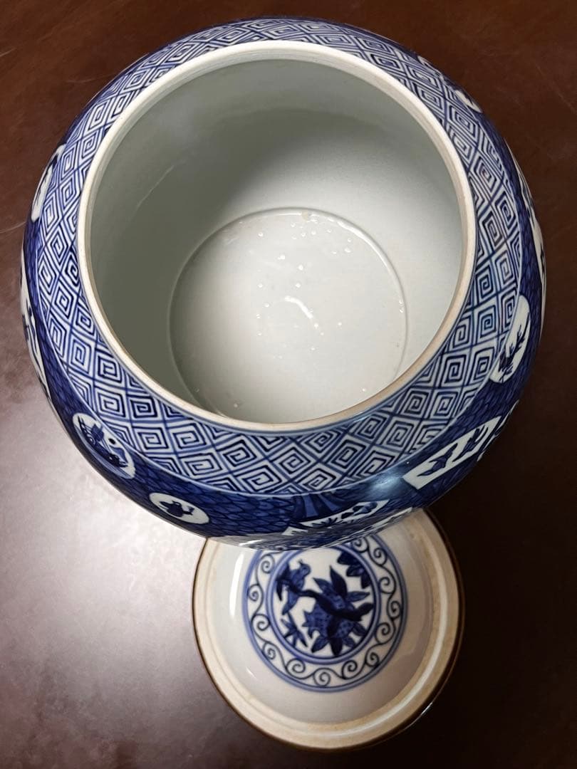 喜泉 橋本喜泉 茶道具 水指 染付 山水 芋頭 箱有り