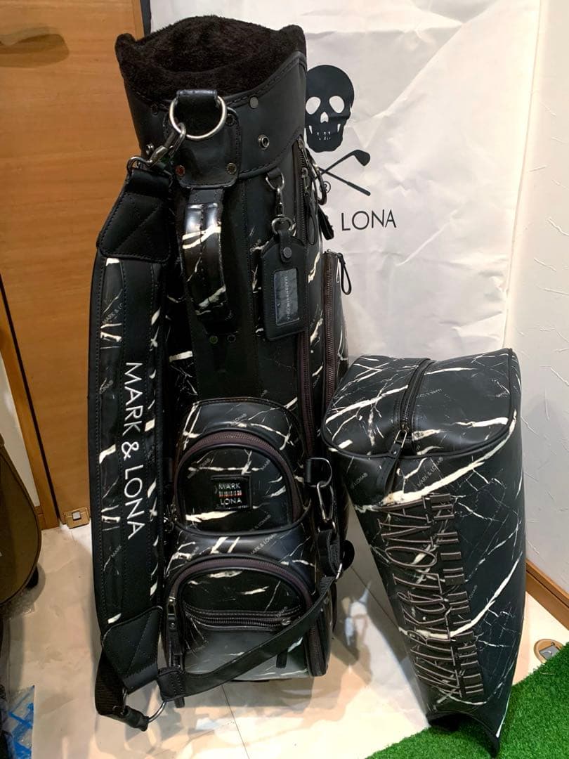 希少 即完売 マークアンドロナ mark&lona キャディバッグ 大理石柄