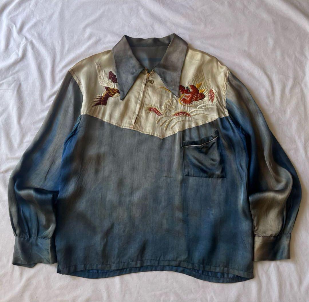 50s スカシャツ　テーラー東洋　スカジャン TAILOR TOYO テーラー東洋 スカジャン メンズ リバーシブル アセテート