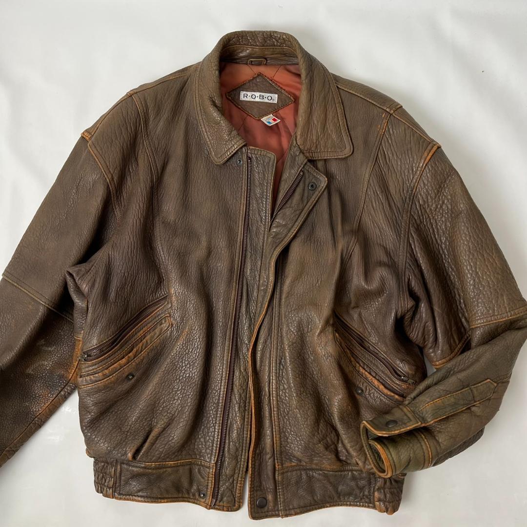 230105 フランス製 ライダースジャケット メンズ ラムレザー 本革
