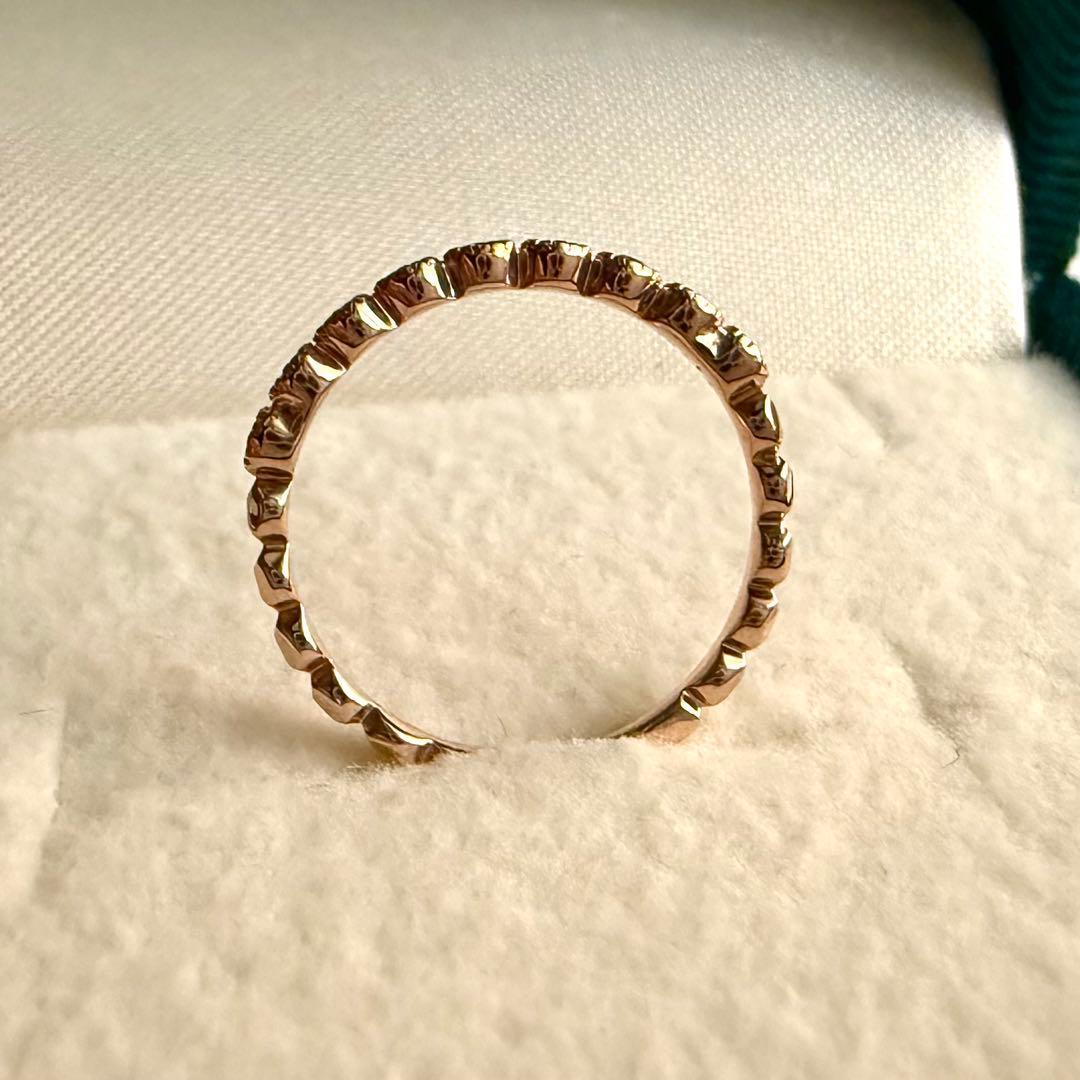 agete アガット K10 フリルリング 5号 ピンクゴールド ダイヤモンド