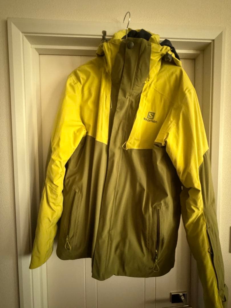 Salomon フード付きジャケット イエロー/オリーブ CREGRE.jpg
