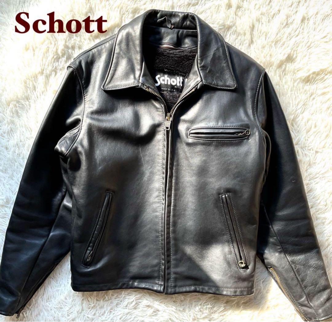 美品✨schott 642 レザージャケット シングルライダース 牛革 40 黒