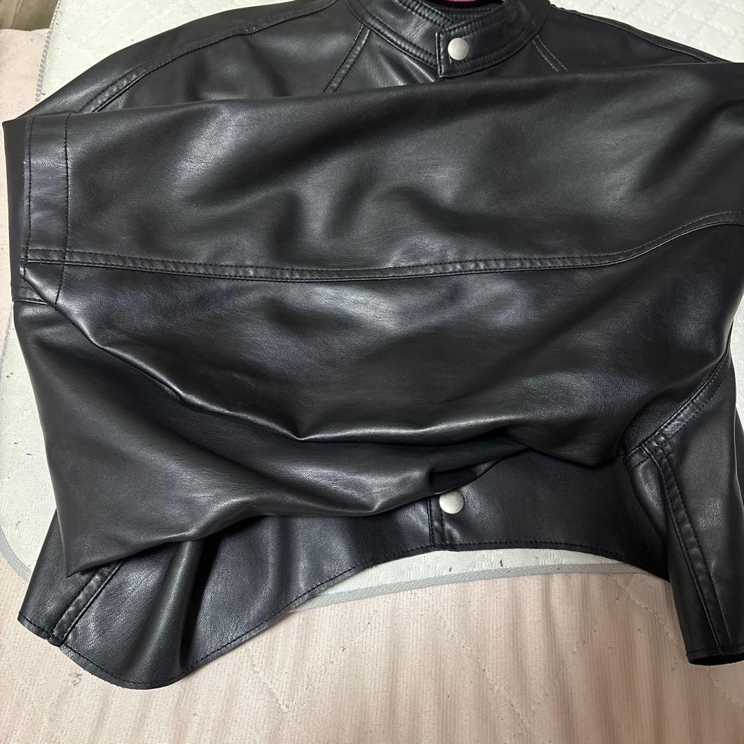 アメリROUND SHORTSYNTHETIC LEATHER JACKET