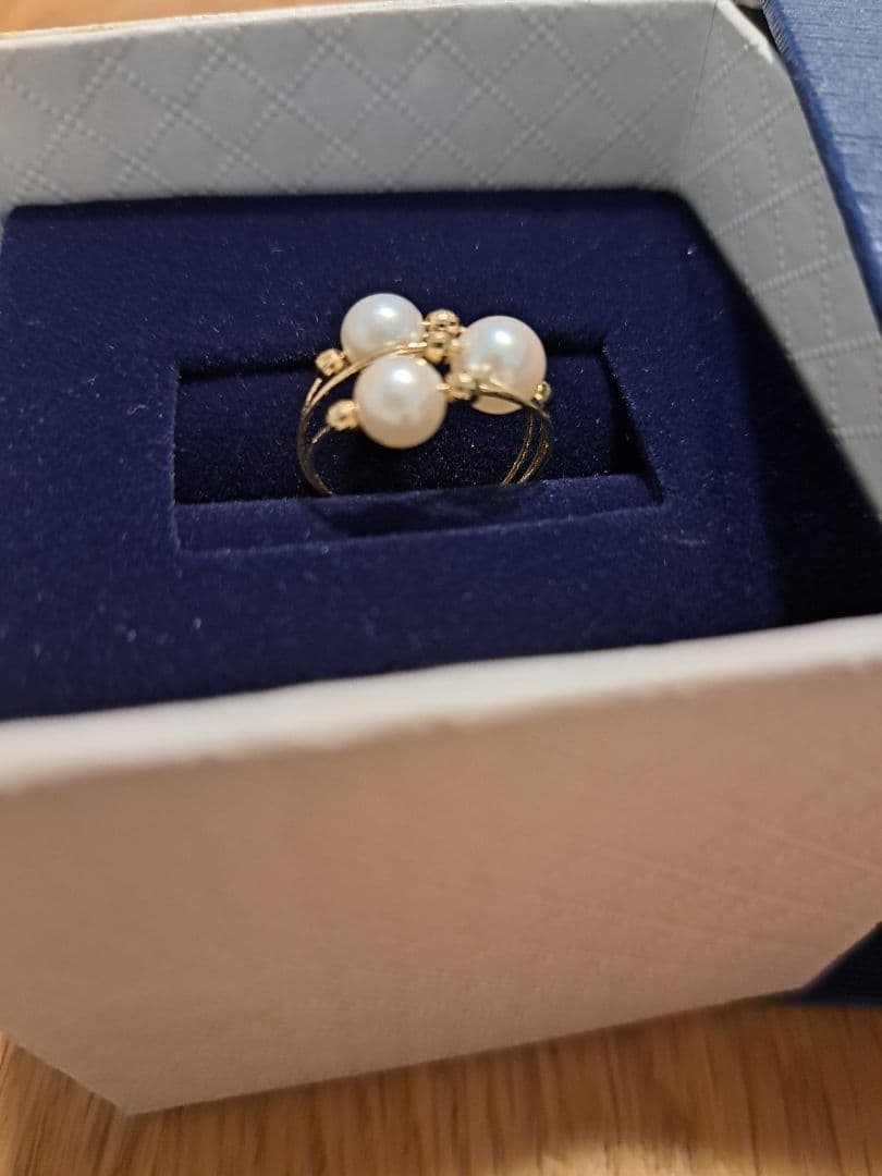 金18K淡水パールリング「フリーサイズ」 総重量　1.6g