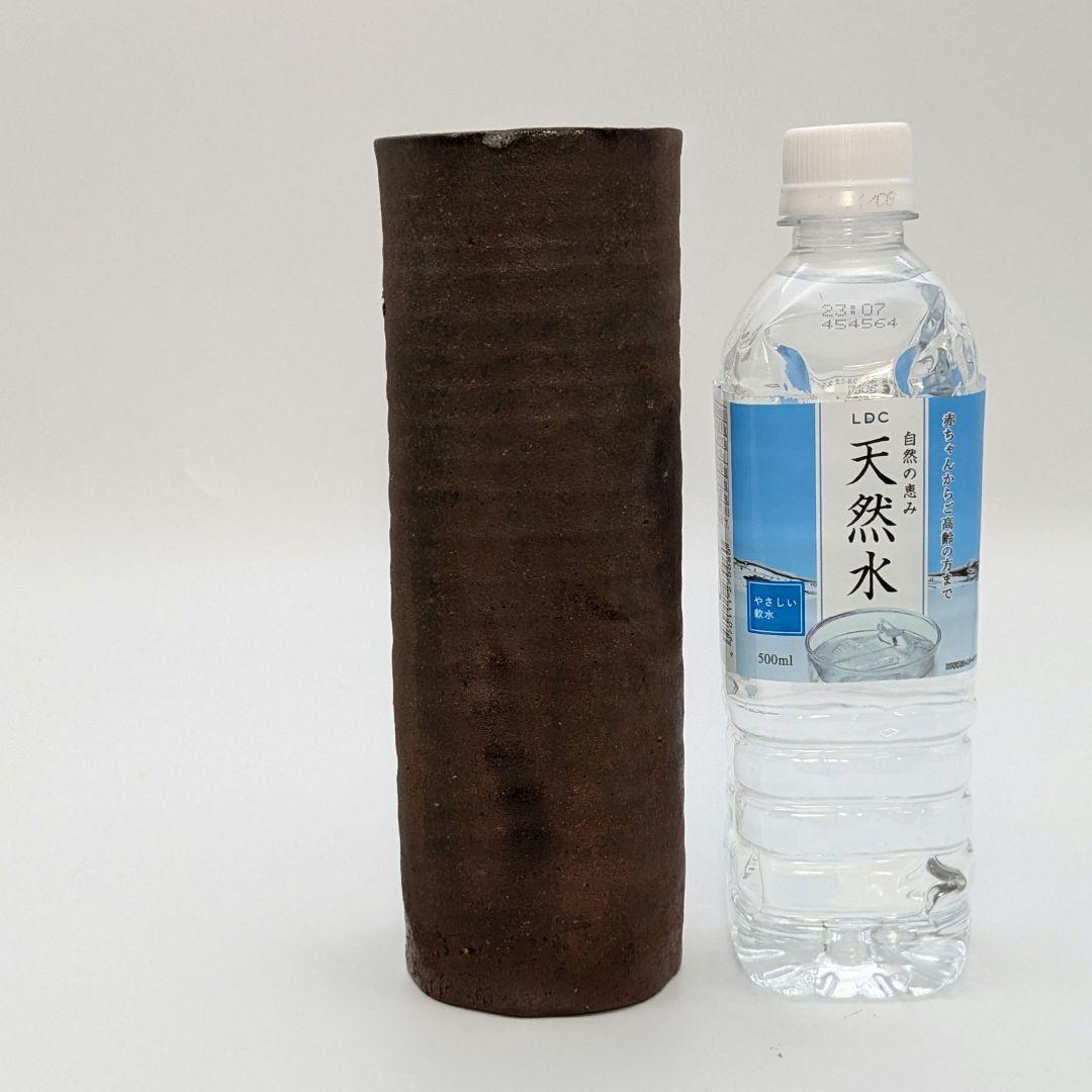 岡山県重要無形文化財 伊勢崎満 備前焼 緋襷四方花入 合箱 花瓶 花器