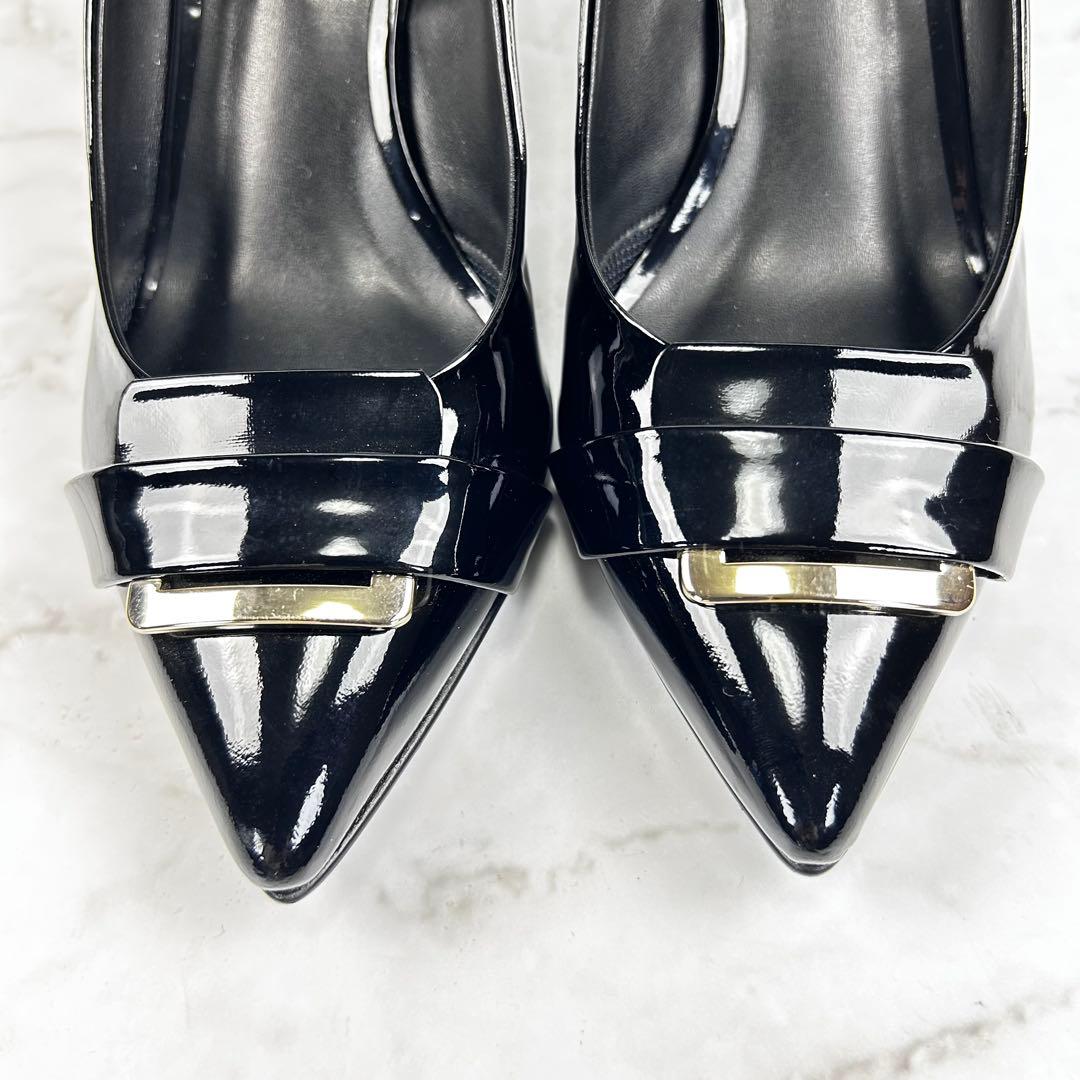 新品】DIANA ポインテッドトゥ エナメル パンプス ブラック 24.5