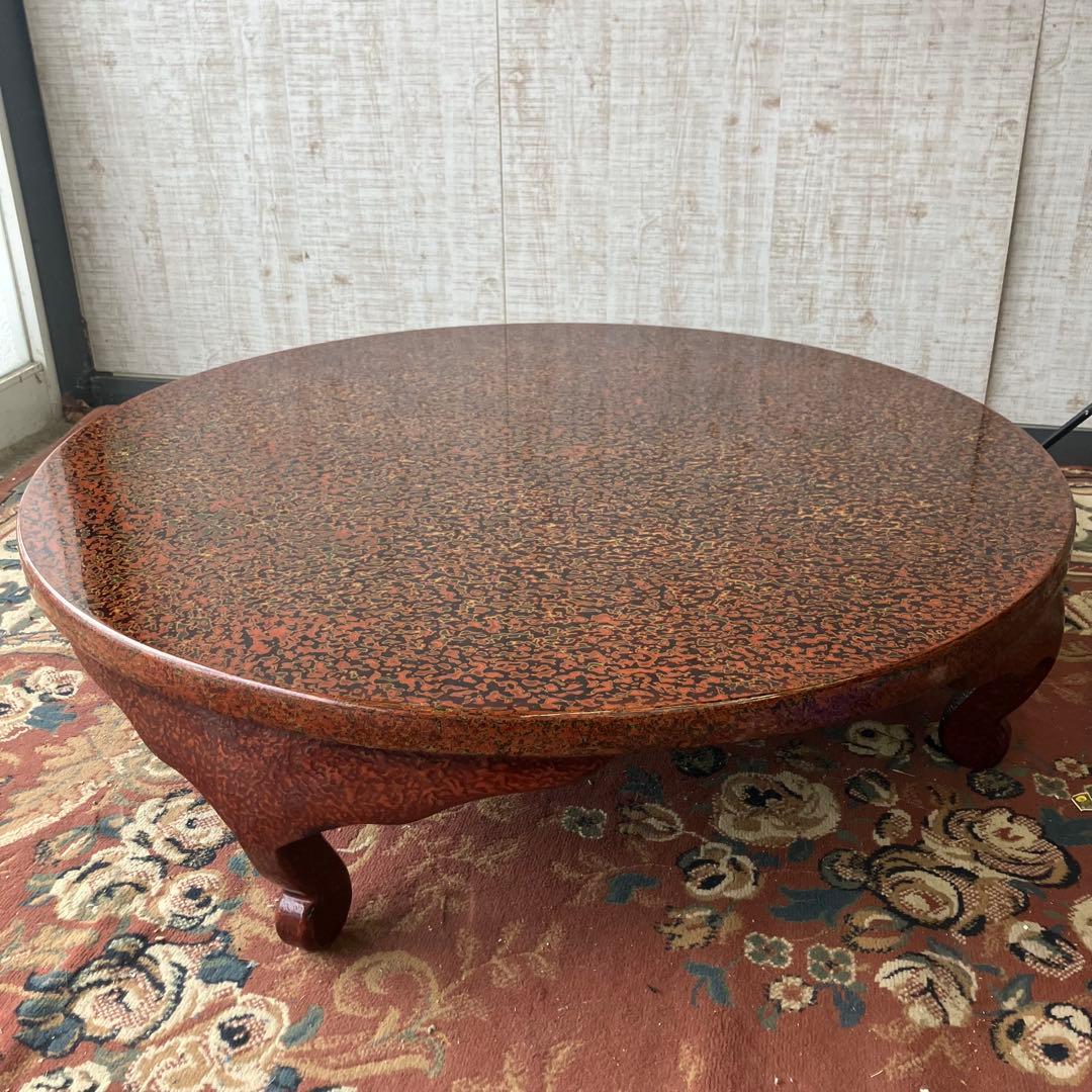 昭和レトロ 津軽塗り 螺鈿 円卓 ちゃぶ台 センターテーブル ロー