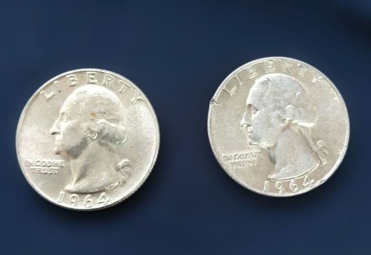 アメリカ銀貨1964年 クォーターダラー25セント 2枚セット 銀900 - メルカリ