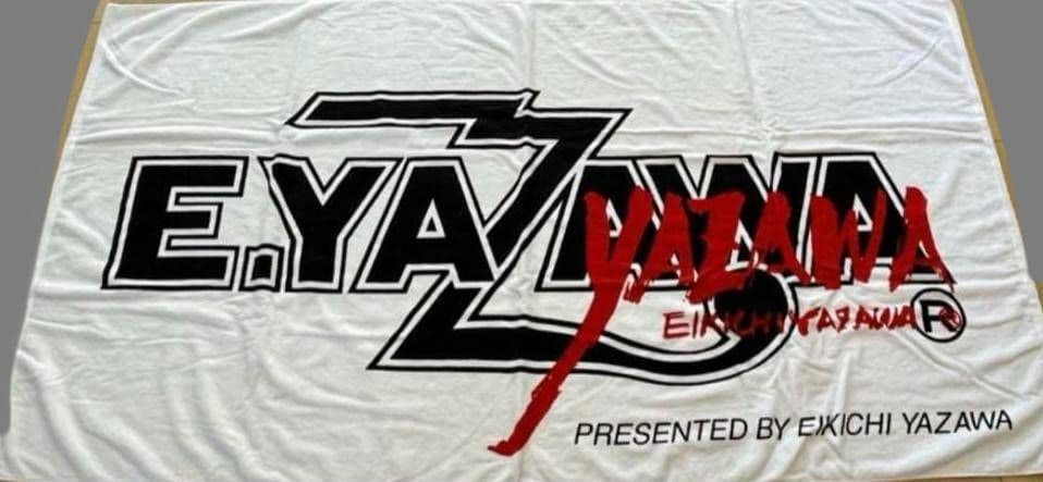 矢沢永吉　スペシャルビーチタオル　E.Y　(ロゴフデ)ホワイト/ブラック・レッド