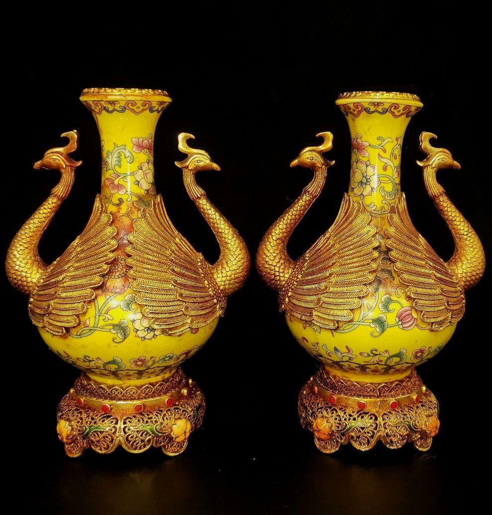 粉彩花卉図柄賞瓶 装飾品 花瓶 美品 景徳鎮 陶磁器 工芸