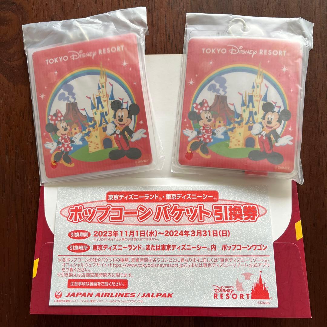 JALパック TDRポップコーンバケット引換券&パスポートホルダー2個