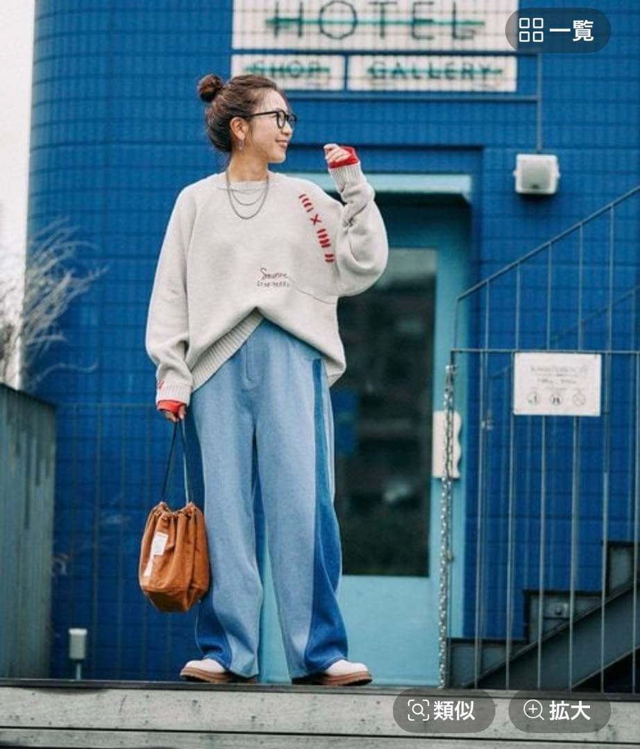 be with M】Misayo 配色ドルプルオーバー アイボリー