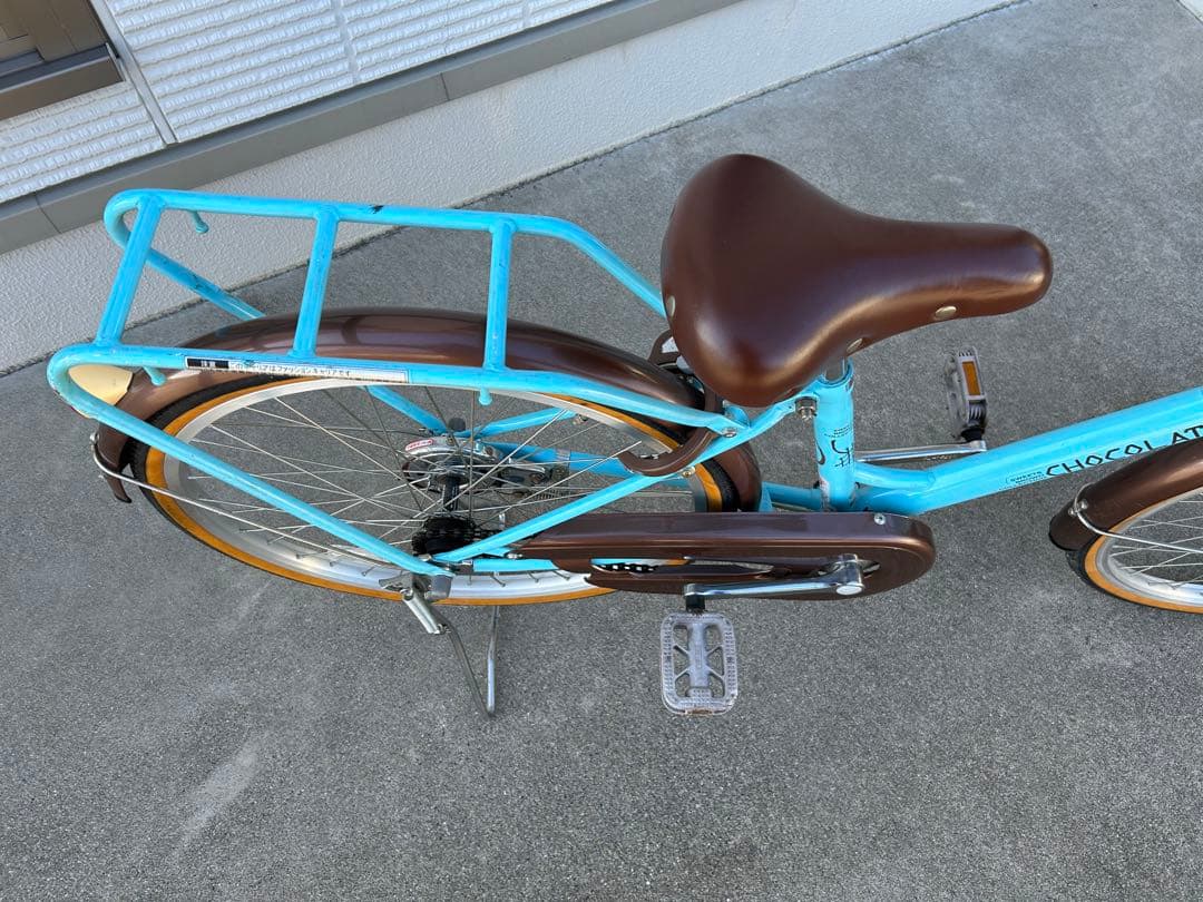 子供用自転車 水色 バスケット付き 22インチ