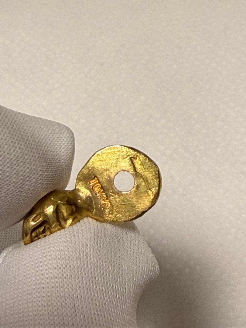 STOP LIGHT K18 全金 スカル ネックレス 3.9g 超希少 高山