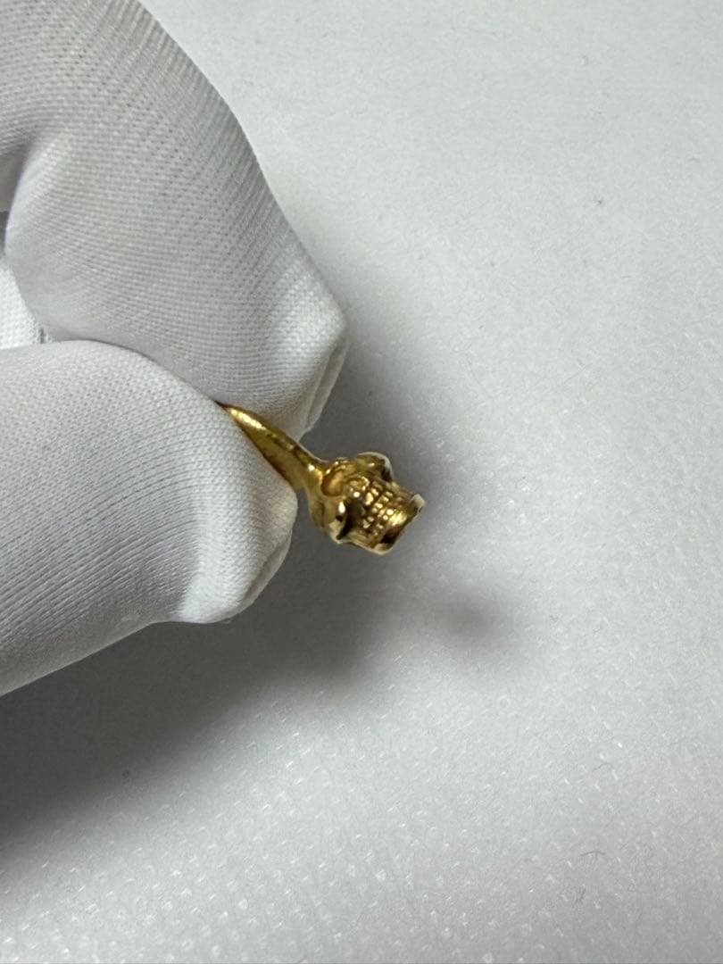 STOP LIGHT K18 全金 スカル ネックレス 3.9g 超希少 高山