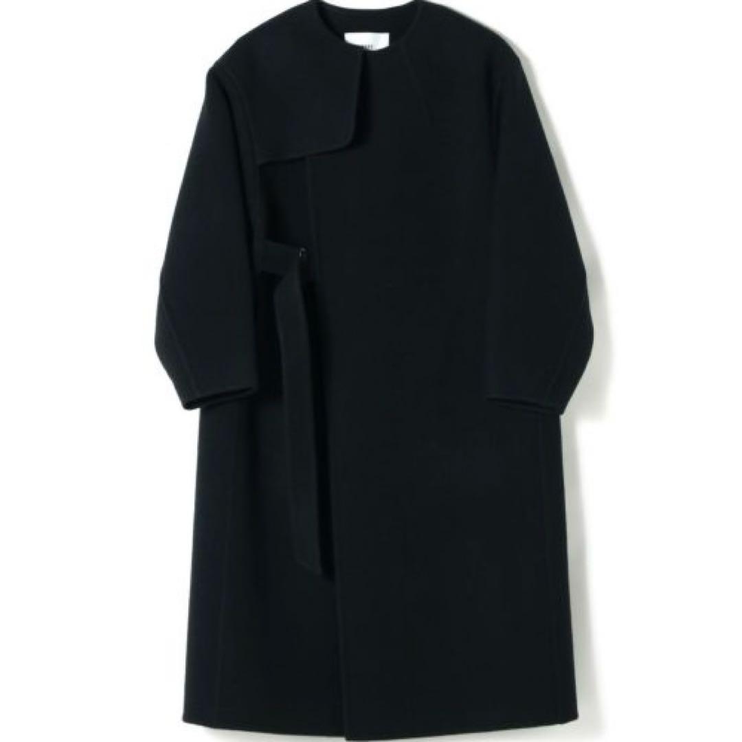 美品HYKE ハイクDOUBLE FACE TRENCH BLACKサイズ1