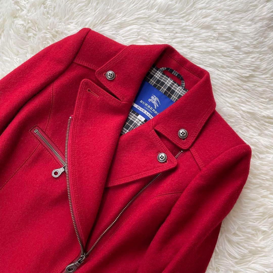 ✨️美品 バーバリーブルーレーベル ライダース ロングコート ノバ