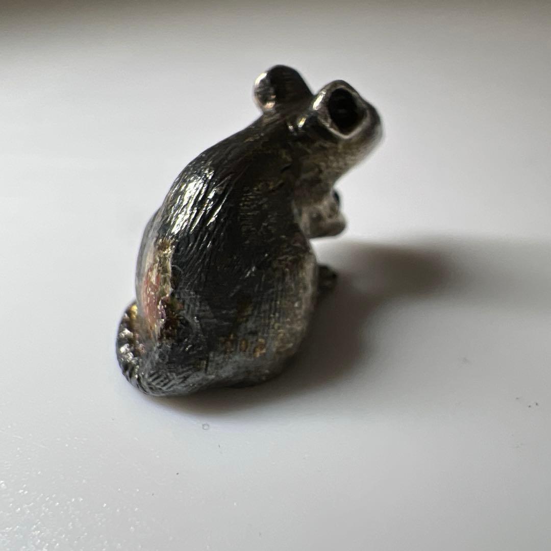 銀刻印　銀製ネズミ根付　8.7g 東Y8-0210☆2F