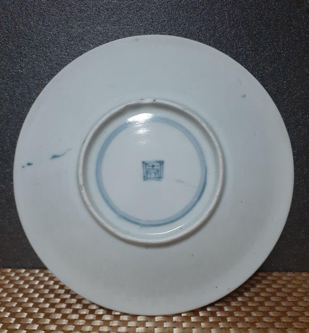 江戸時代 古伊万里 染付 柳に牡丹に蝙蝠(こうもり)図 17.1cm 皿 - メルカリ