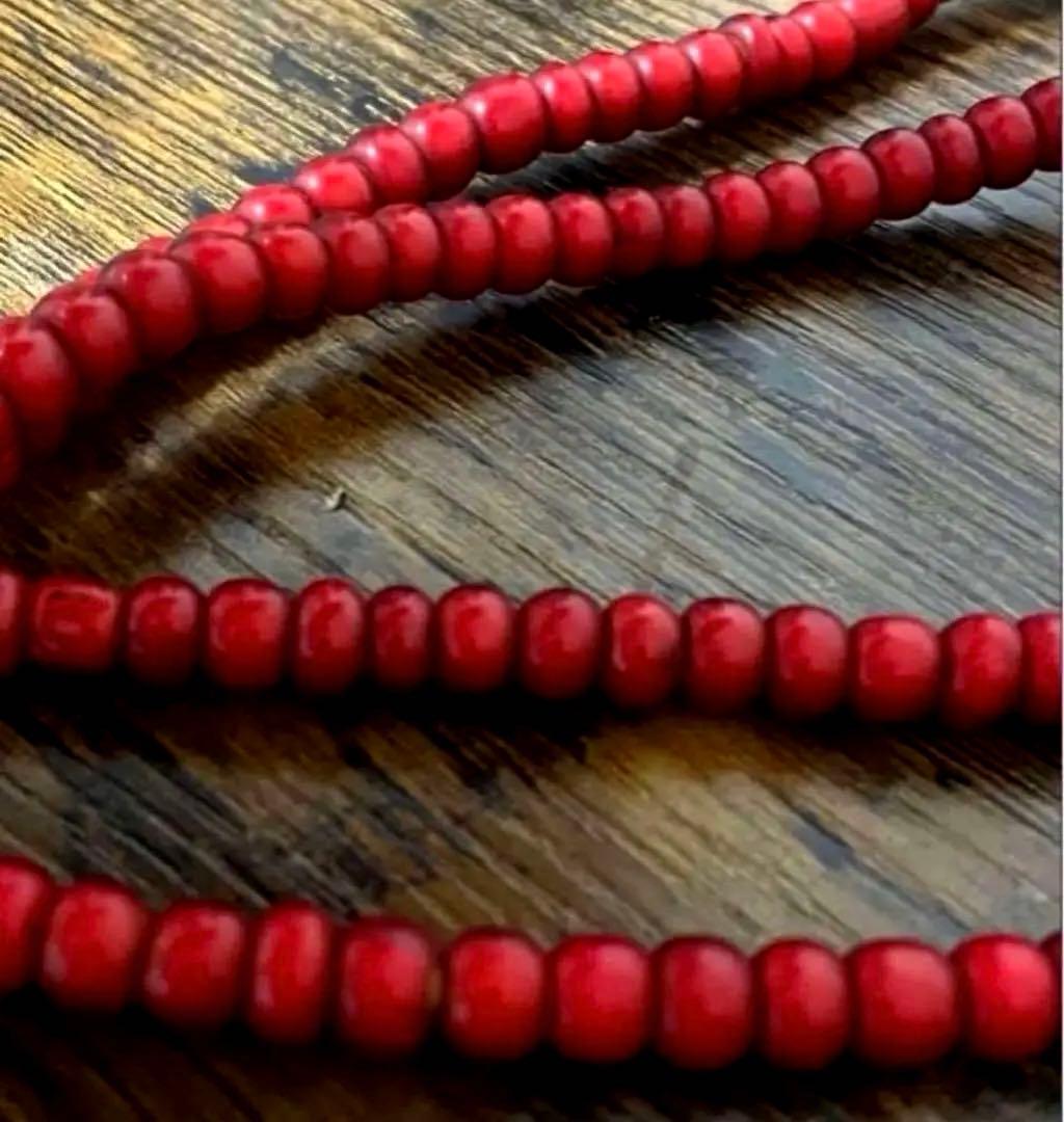 【★激レア★オールドホワイトハーツ】★アンティークビーズ6.5mm〜6.9mm