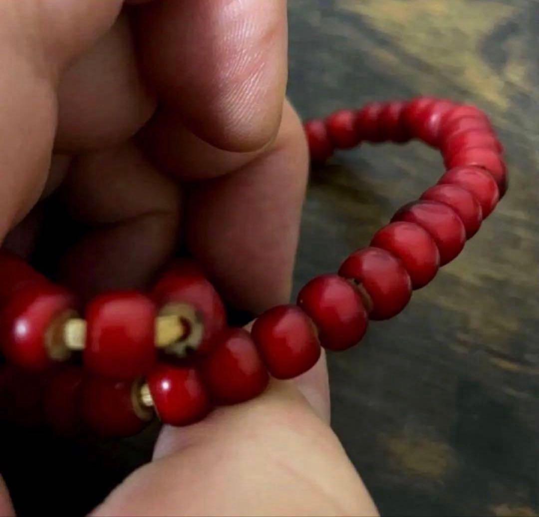 【★激レア★オールドホワイトハーツ】★アンティークビーズ6.5mm〜6.9mm