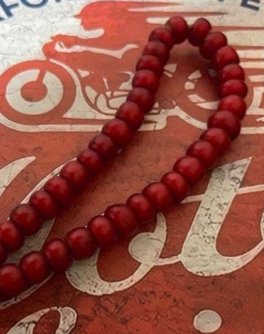 【★激レア★オールドホワイトハーツ】★アンティークビーズ6.5mm〜6.9mm