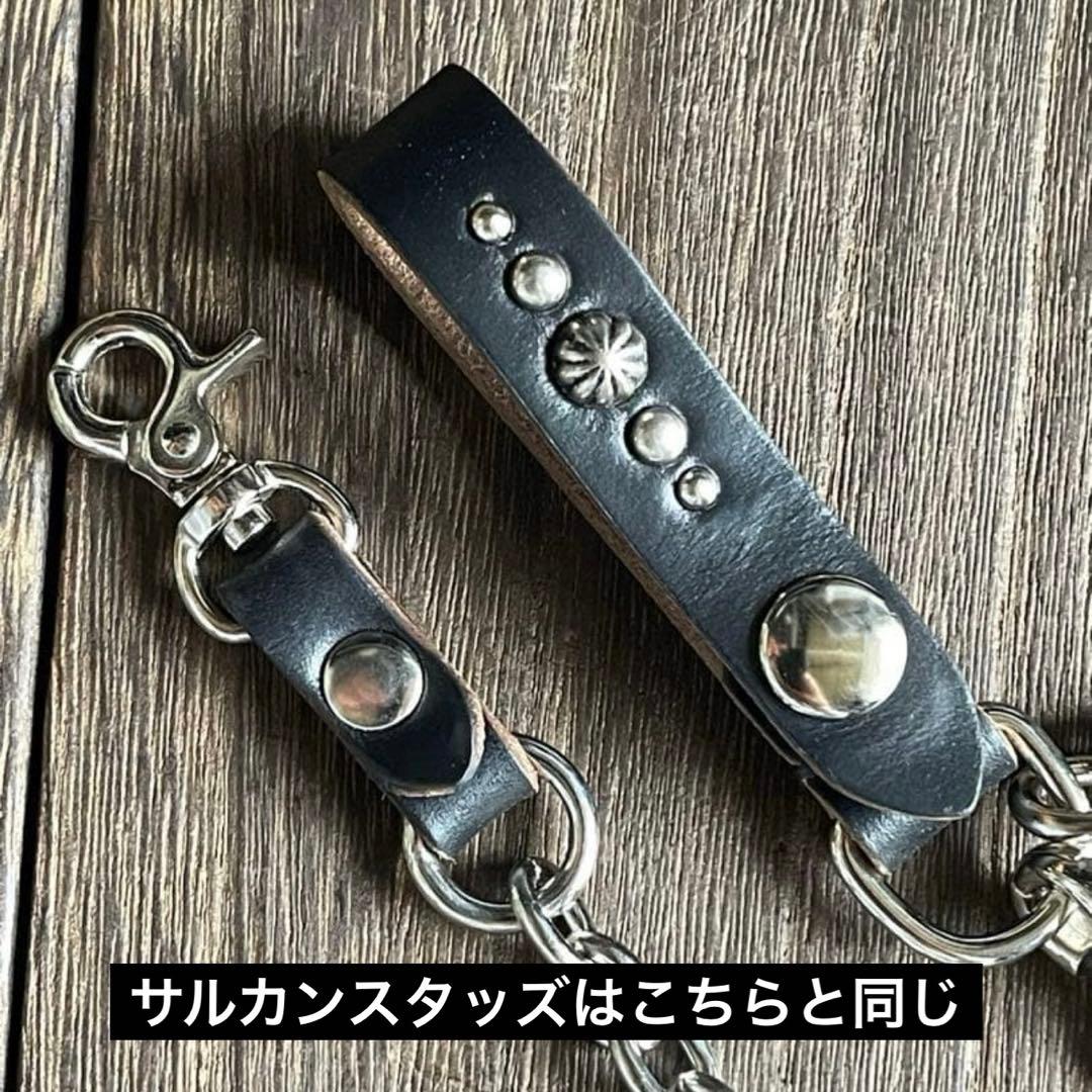 オーダー品ディッキーズ874専用スタッズベルト 牛ヌメシルバーHTC CALEE