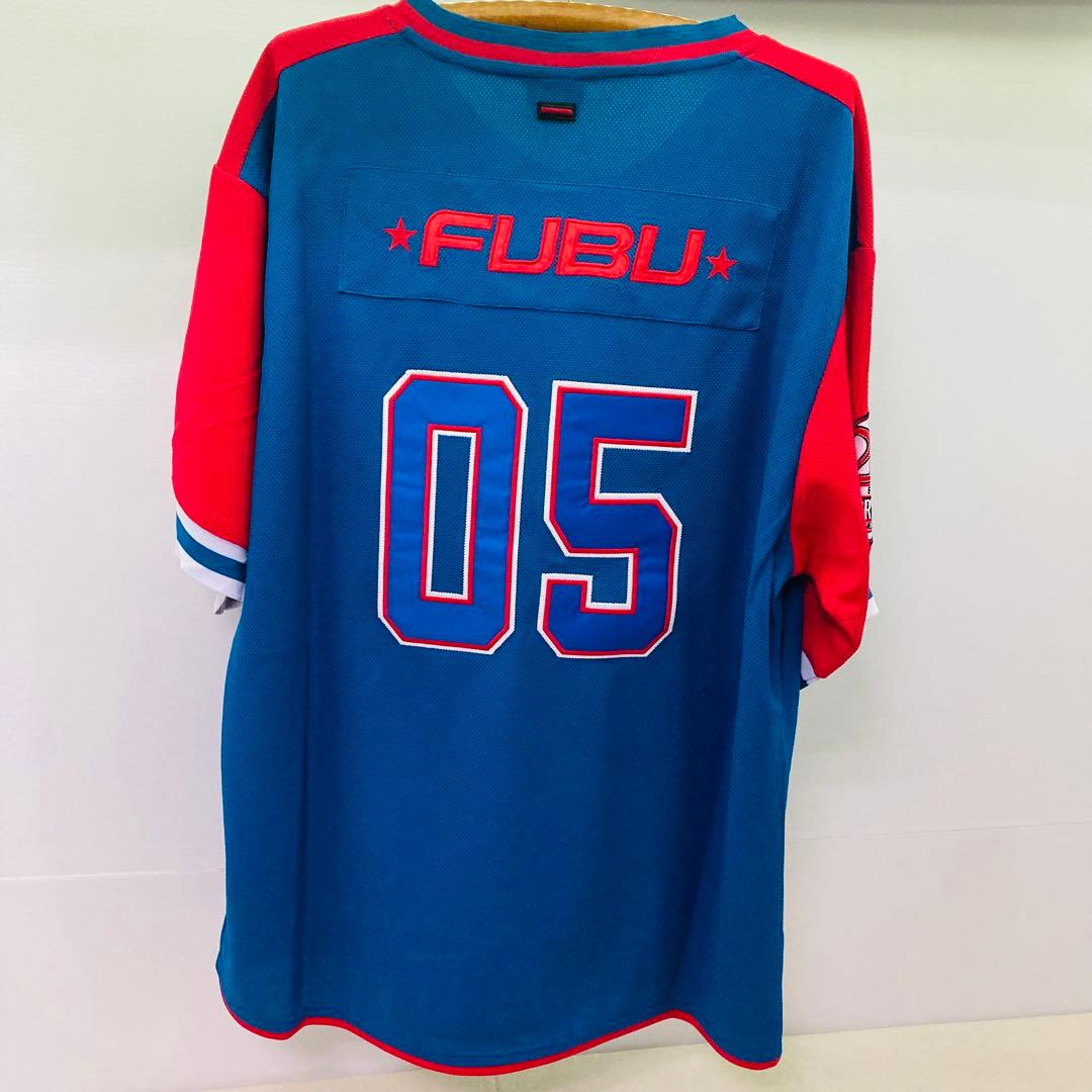 FUBU WORLDWIDE ユニフォーム ゲームシャツ 水色 赤【XXL】 - メルカリ