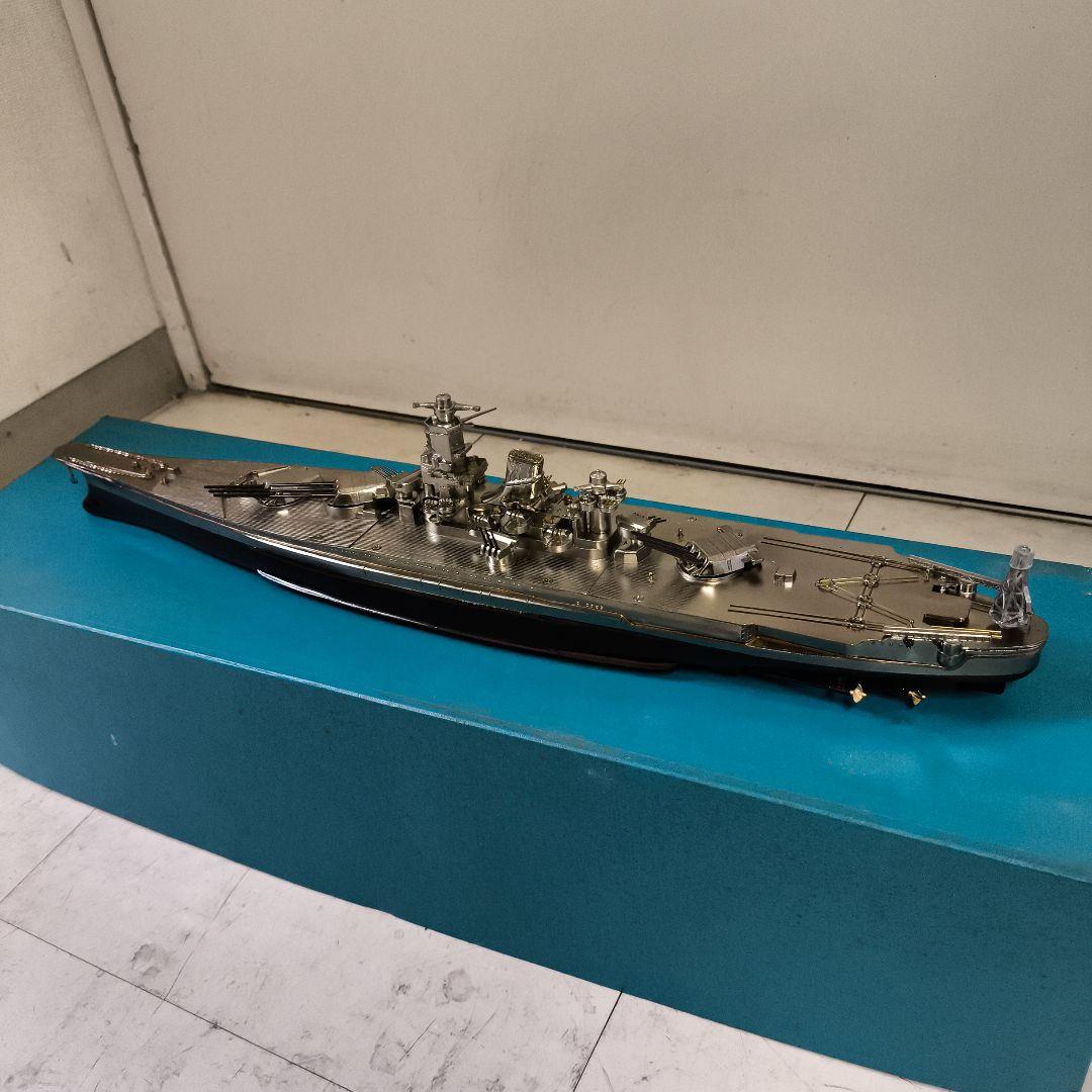 美品★アルフォト★戦艦大和★艦船モデル 1/550 金属製シルバー★プレート付き
