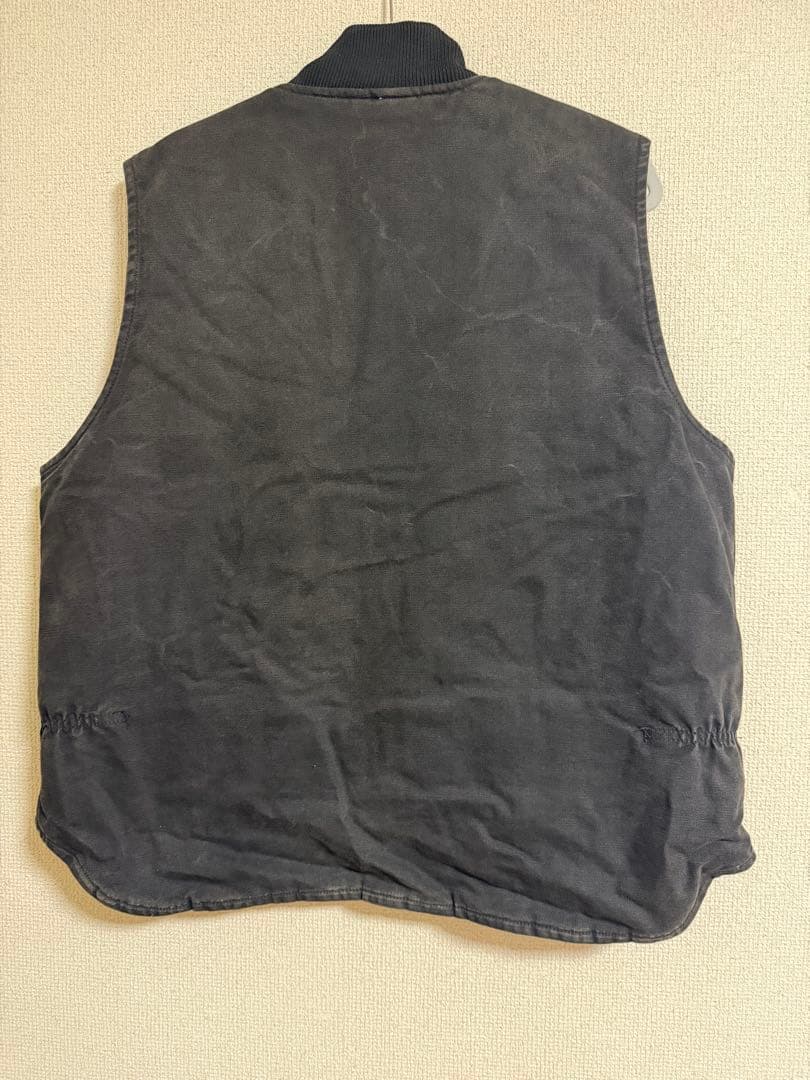 希少】USA製Carhartt カーハート ダック ベスト ブラック フェード