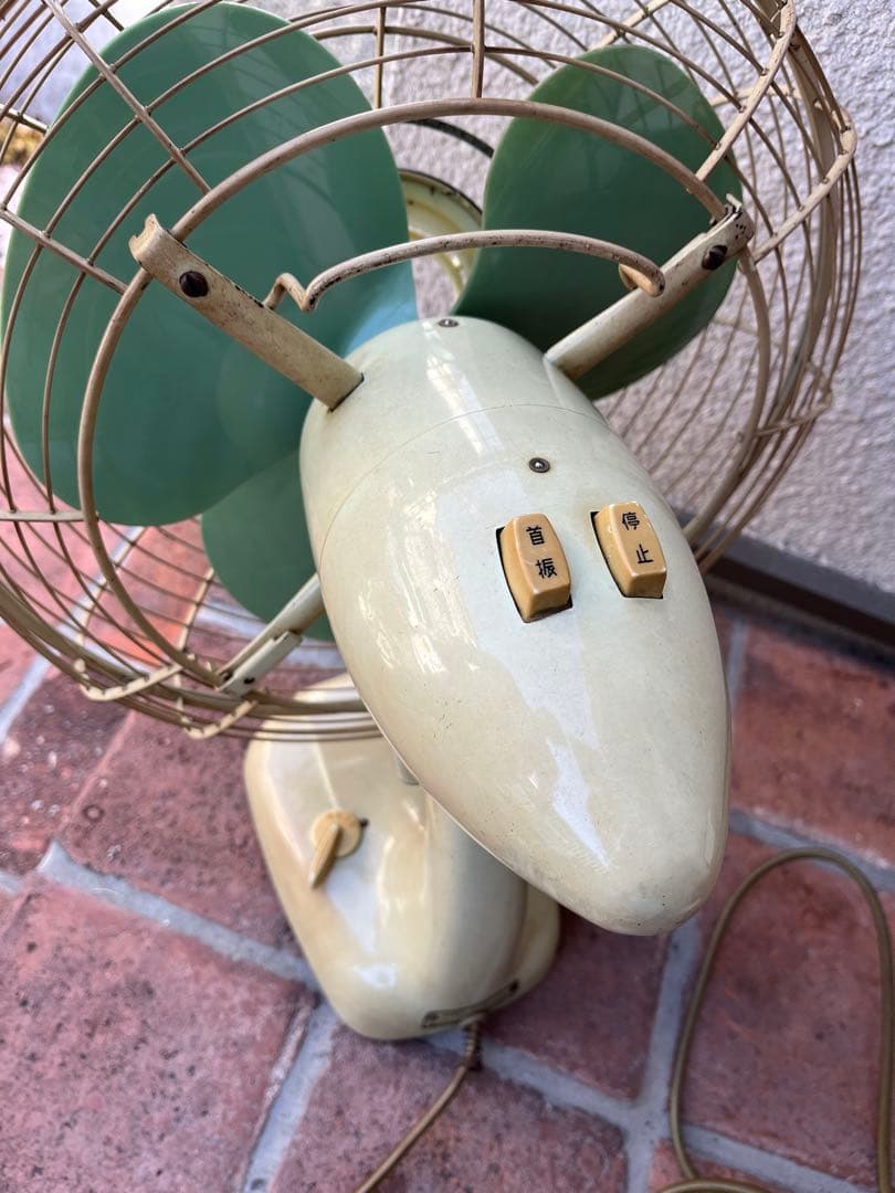 昭和レトロ】早川電気工業（現シャープ） 扇風機 ミントグリーン 動作