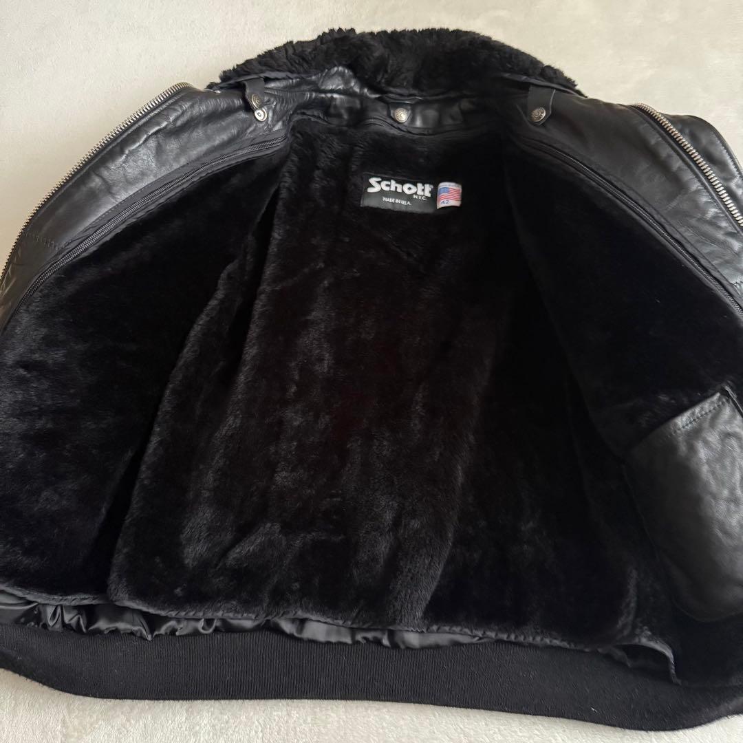 ショット 184SM レザー フライトジャケット ブラック 42 現行品