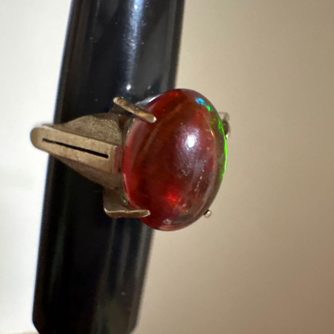Fire Opal K14WG ファイアオパールVintageビンテージリング - メルカリ
