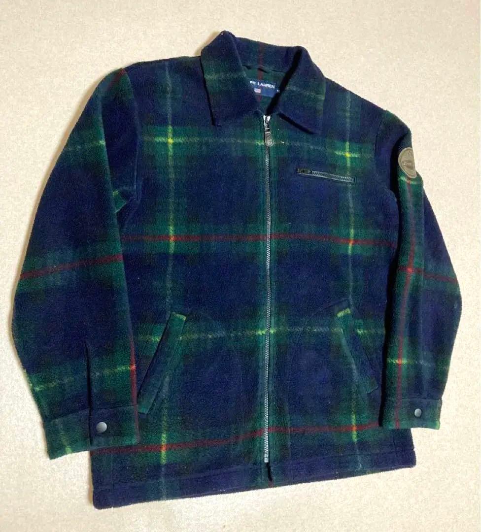 90sポロスポーツ ブラックウォッチ チェックフリース ジャケット